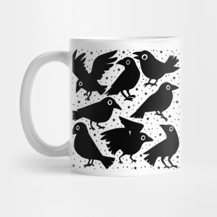 Cute black crows illustration Mug